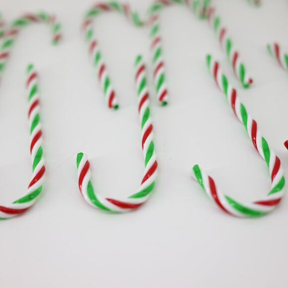 Christmas Ornaments Candy Cane Striped Green Red White - Picture 4 of 9